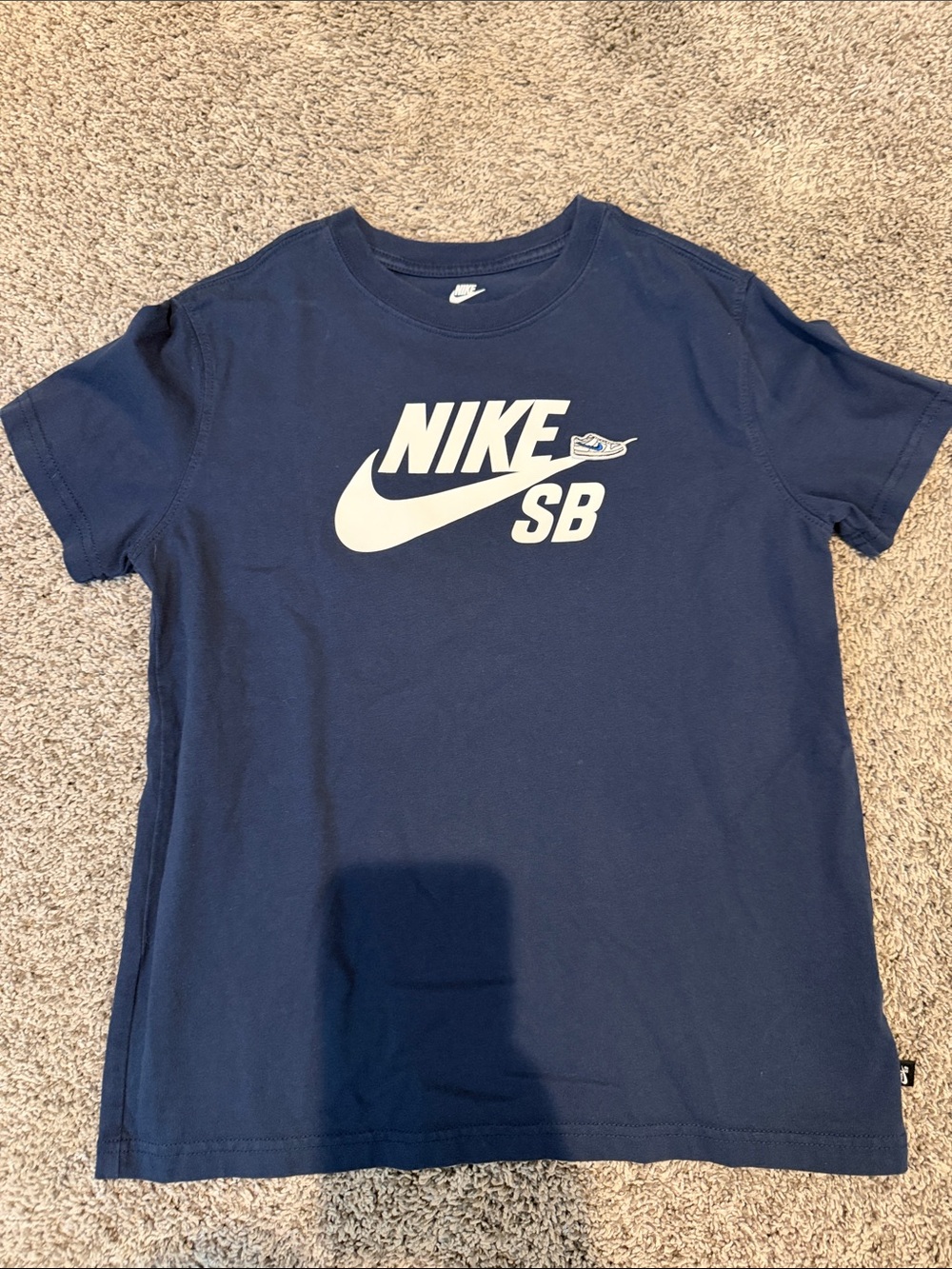 Nike Navy and White SB Logo Short Sleeve Tee